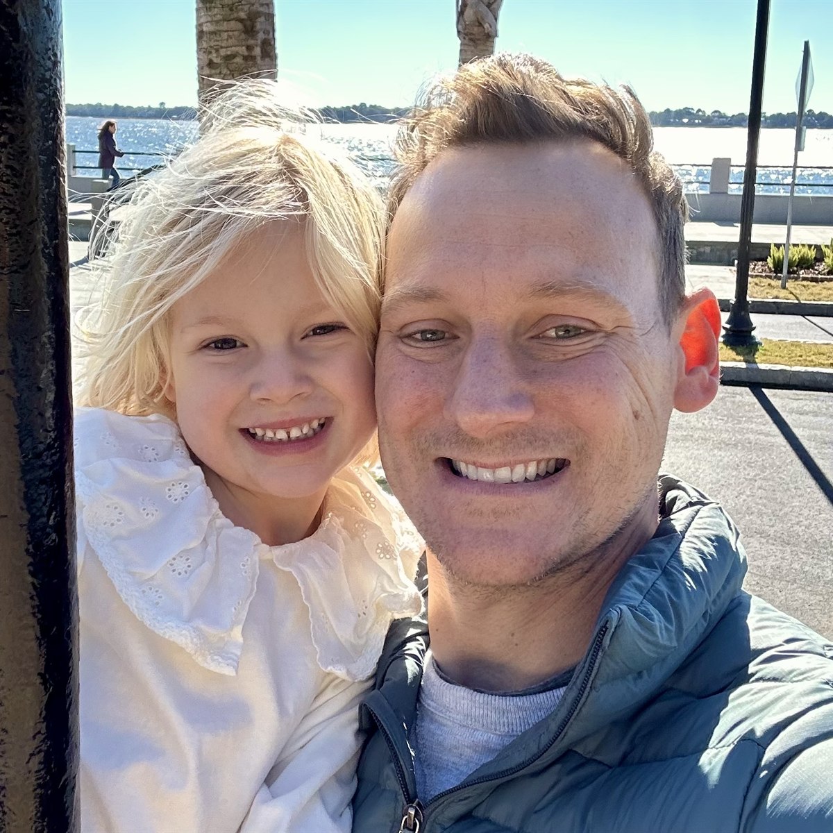 Clay Cowherd with his daughter